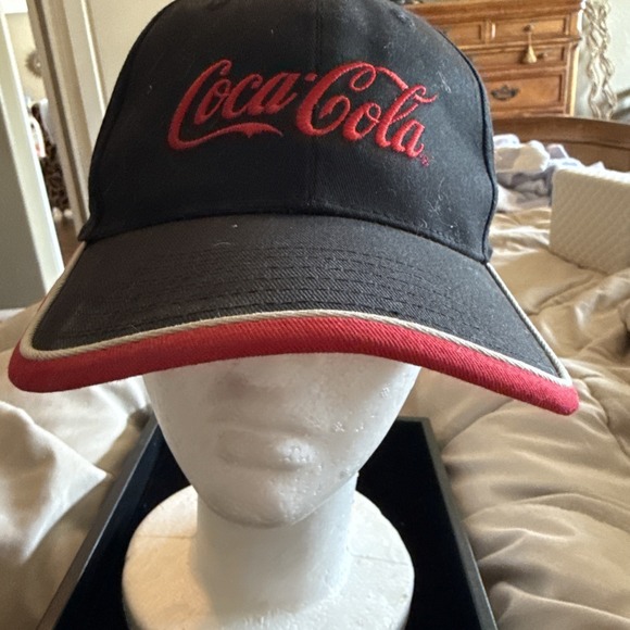 K-Products Other - Coca Cola Embroidered Adjustable Cap Hat Black‎ Gray/Red Trim 3987
